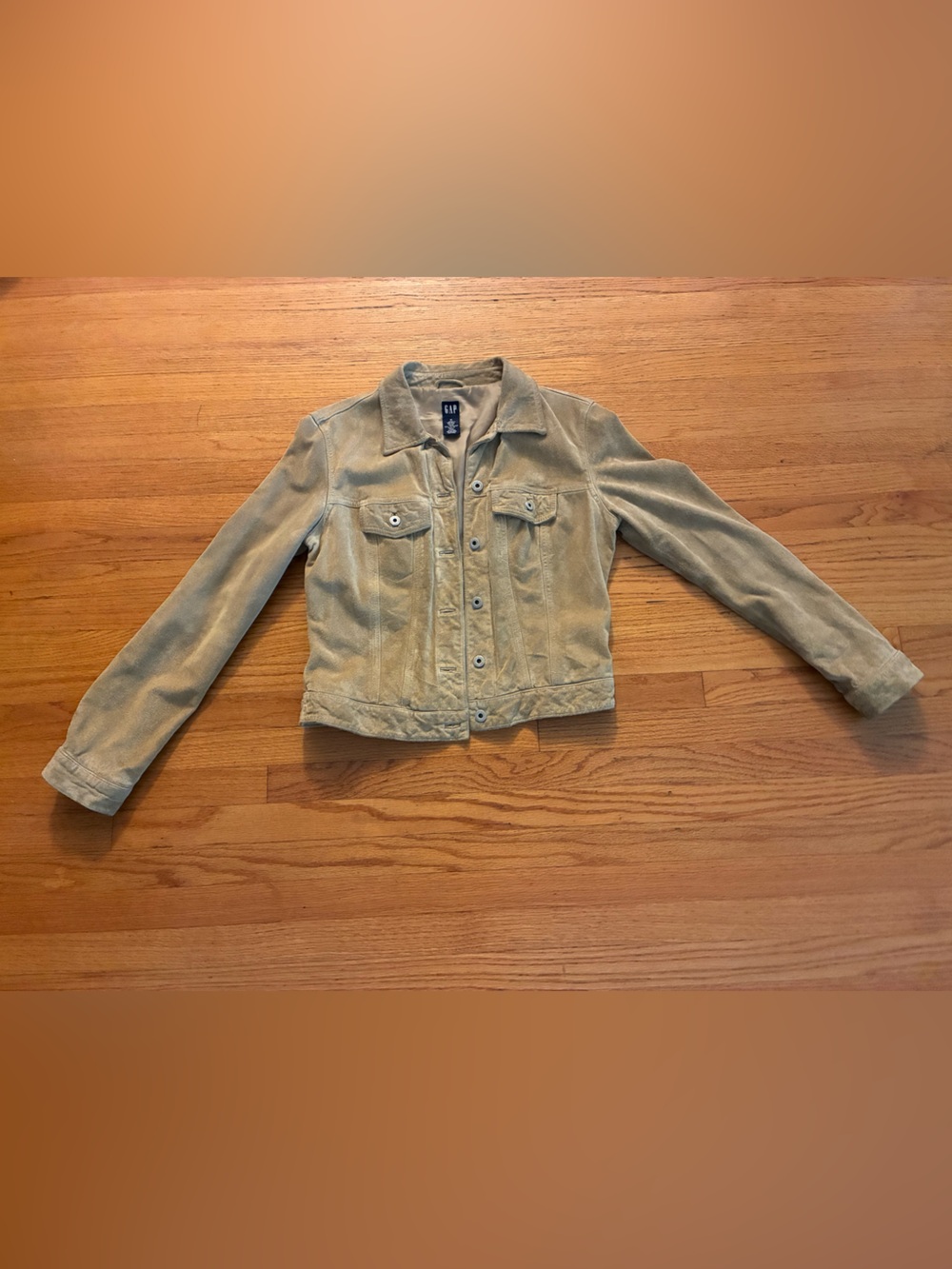 GAP Vintage Women Suede Leather Jeans/Trucker Jacket - Color Sand